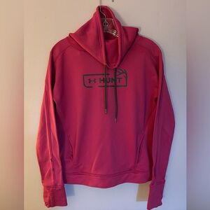Under Armour Hunt Fuchsia Hoodie with Black Logo